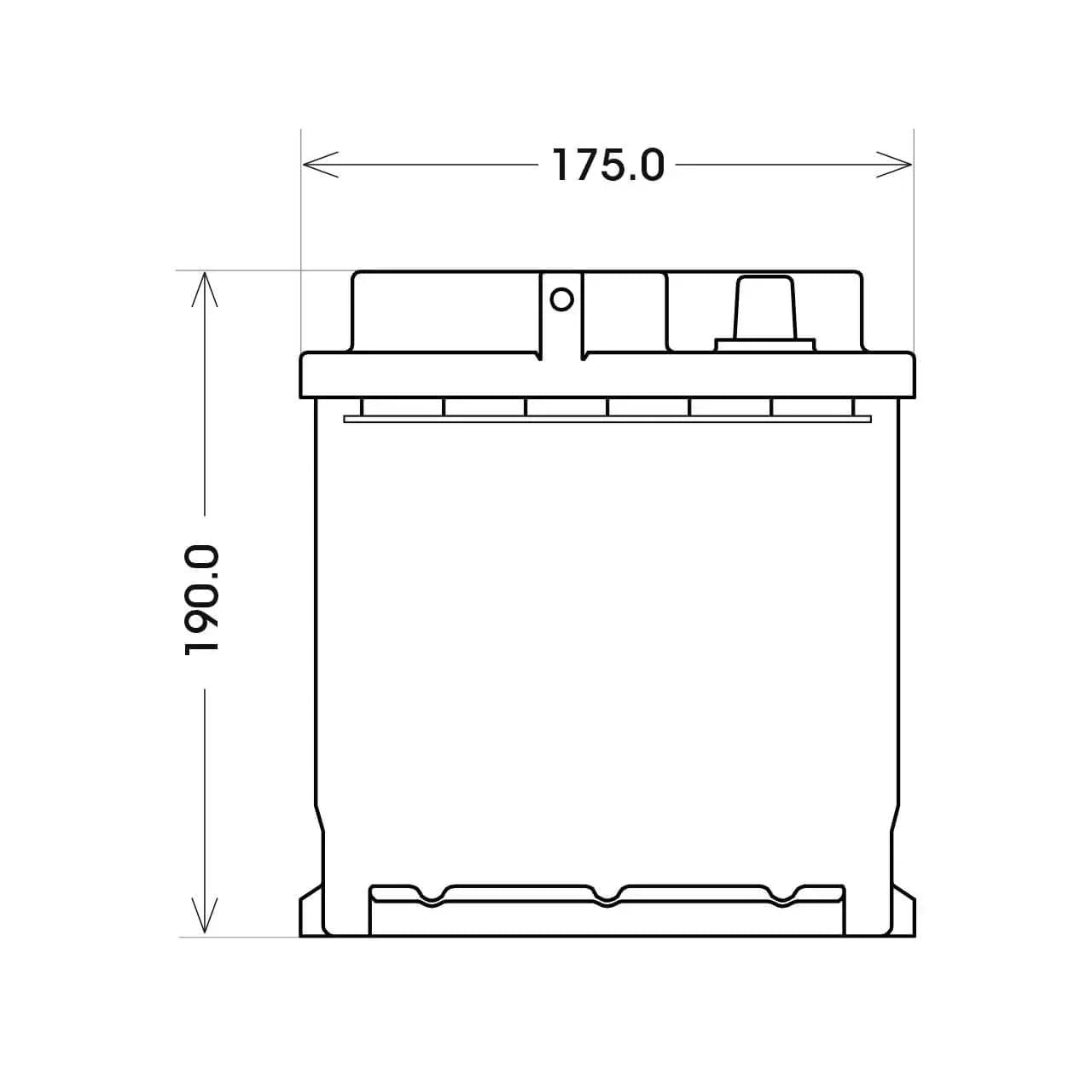Versorgerbatterie Panther AGM 12V 95Ah technische Zeichnung Seite