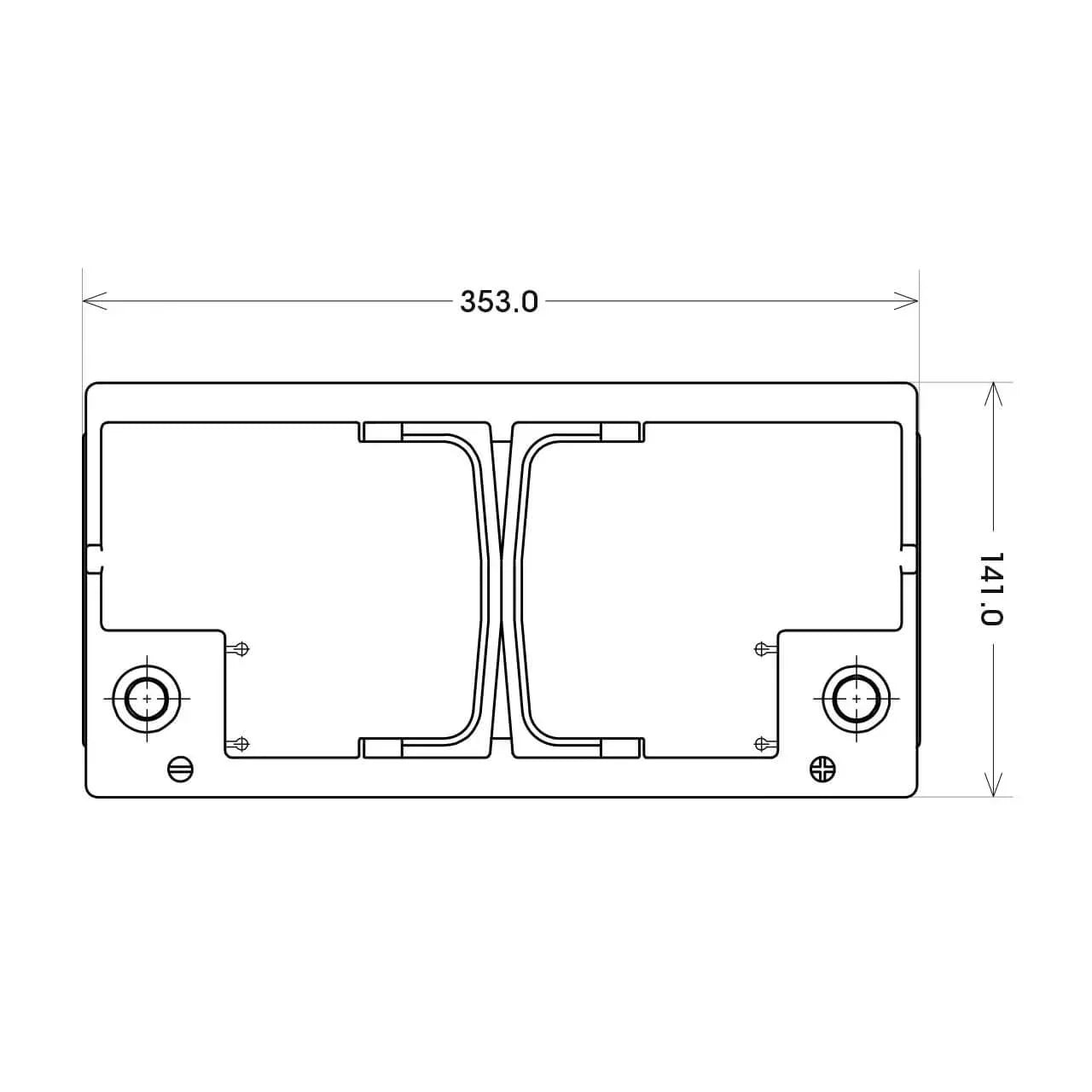 Versorgerbatterie Panther AGM 12V 95Ah technische Zeichnung Seite