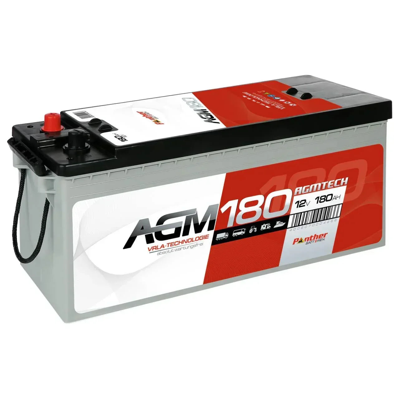 Versorgerbatterie Panther AGM 12V 180Ah Seite links