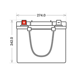 Versorgerbatterie Panther AGM 12V 220Ah technische Zeichnung Seite