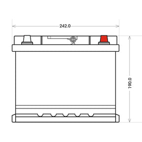 Versorgerbatterie Panther AGM 12V 60Ah technische Zeichnung Front