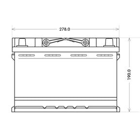 Versorgerbatterie Panther AGM 12V 70Ah technische Zeichnung Front