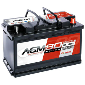 Versorgerbatterie Panther AGM 12V 80Ah Seite links